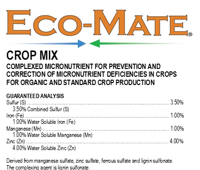 Eco-Mate® Crop Mix (3.5S, 1%Fe, 1% Mn, 4% Zn)-Organic Certified-HAE