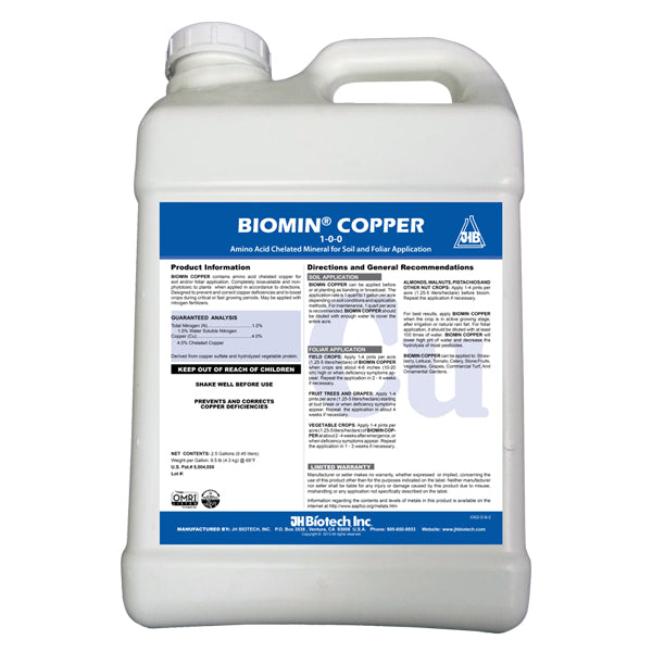 Biomin Copper 4% Cu, JH BIOTECH, Organic Liquid Fertilizer