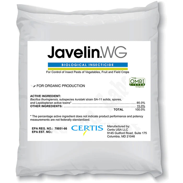 Javelin WG, Organic Bioinsecticide-Certis